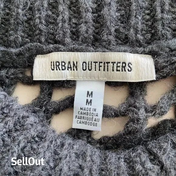 Urban Outfitters Women's Open-Knit Pullover Sweater Gray Size M Standard - Picture 2 of 4